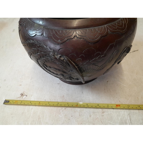 438 - Chinese bronze effect metal jardiniere