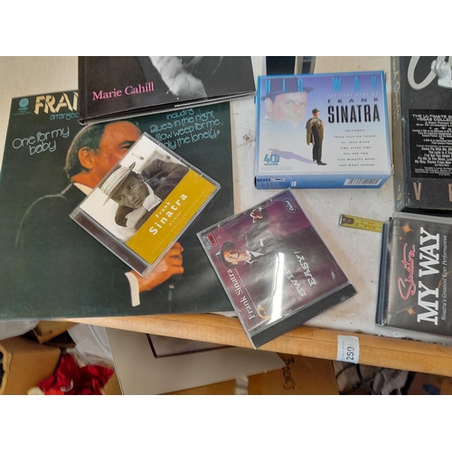 80 - Box of Frank Sinatra related memorabilia, cassettes, mooks, CDs etc