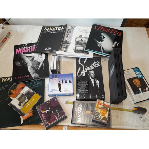 80 - Box of Frank Sinatra related memorabilia, cassettes, mooks, CDs etc