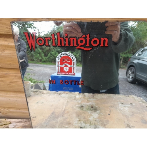 93 - Worthington advertising pub mirror 41 cms x 61 cms unframed