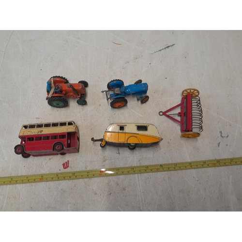 101 - Assorted play worn die cast toy cars mainly Dinky