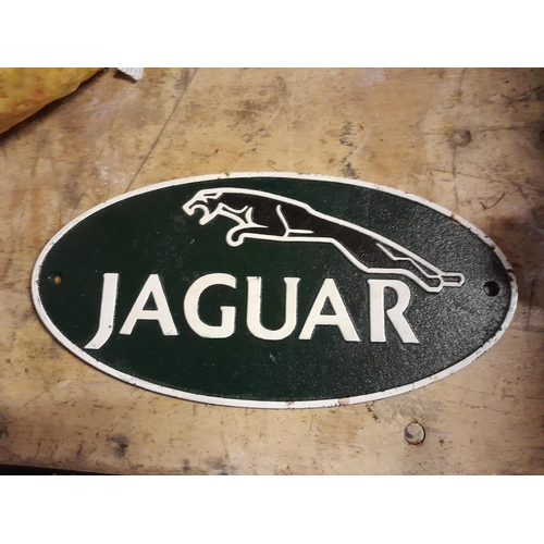 109 - Cast iron advertising sign : Jaguar Motor Cars