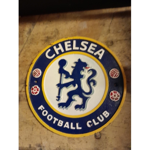 114 - Cast iron advertising sign : Chelsea FC