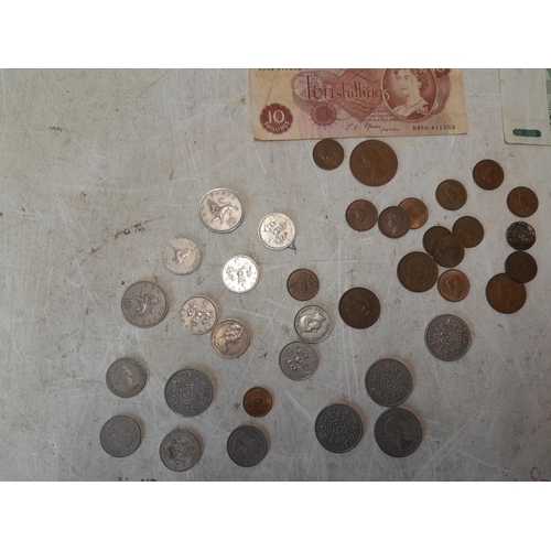 118 - Coins and banknotes including 10 Shilling note