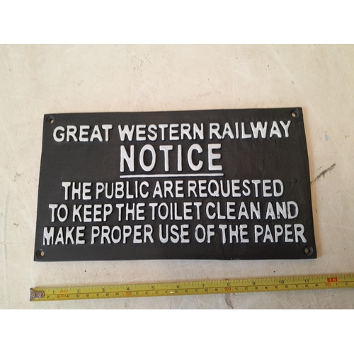 147 - Cast iron Railway interest sign