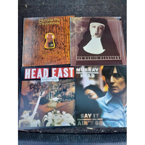 40 - 9 x  vinyl record albums : Hendrix, Head East,  Humble Pie , Heavy Pettin' , Murray Head, Headstone