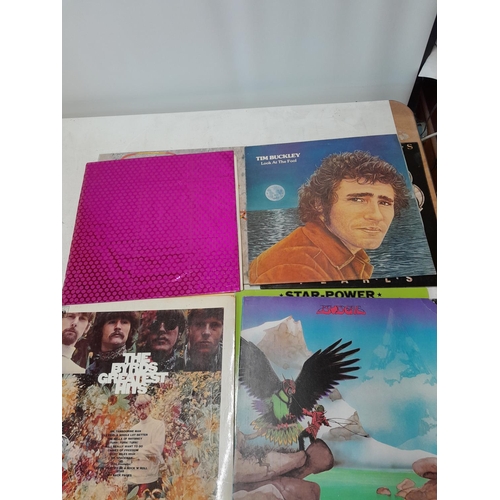 44 - 12 x vinyl record albums : Tim Buckley Good Bye & Hello in wrong sleeve, Budgie, Arthur Brown, one w... 