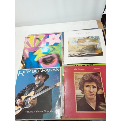 44 - 12 x vinyl record albums : Tim Buckley Good Bye & Hello in wrong sleeve, Budgie, Arthur Brown, one w... 