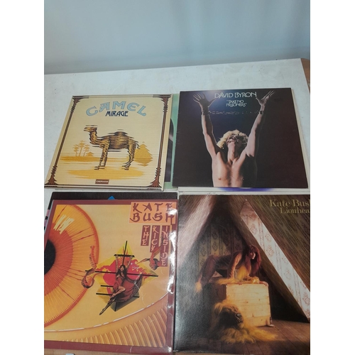 45 - 12 x vinyl record albums : Budgie, Kate Bush, Camel, Jim Capaldi, David Byron