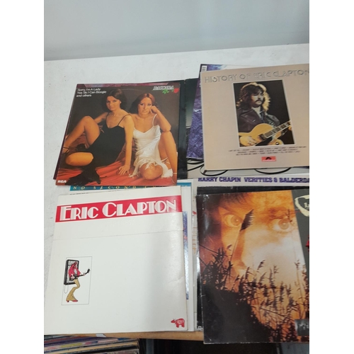 46 - 12 x vinyl record albums : Clapton, Charlie, Cinderella (rock), China, Chicken Shack, Harry Chapin