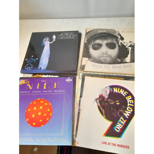 48 - 12 x vinyl record albums : Nilsson, Nutz, Nine Below Zero, Aerosmith, Oldfield, Stevie Nicks, The Ni... 