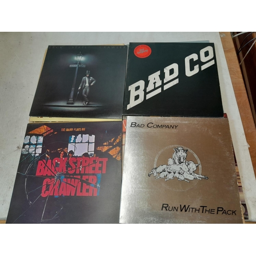 53 - 12 x vinyl record albums : Back Street Crawler, Badfinger Ass with inner (record VGC), Badger Live w... 