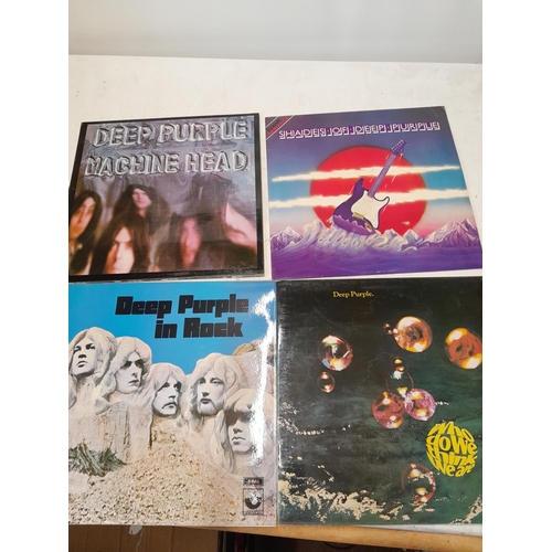 57 - 4x vinyl record albums : Deep Purple ; Machine Head TPSA 7504 GF missing lyric sheet record VGC, Sha... 