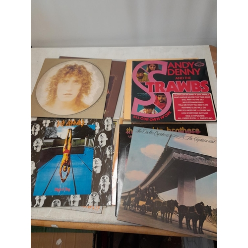 61 - 12 x vinyl record albums : Doobie Brothers, Roger Daltrey, Def Leppard, Sandy Denny Ian Dury