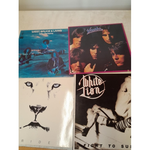 70 - 8 x vinyl record albums : Waysted Vices with poster, White Lion, Werewolves on import, Widowmaker se... 