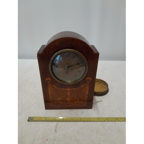 93 - Edwardian inlaid mantle clock