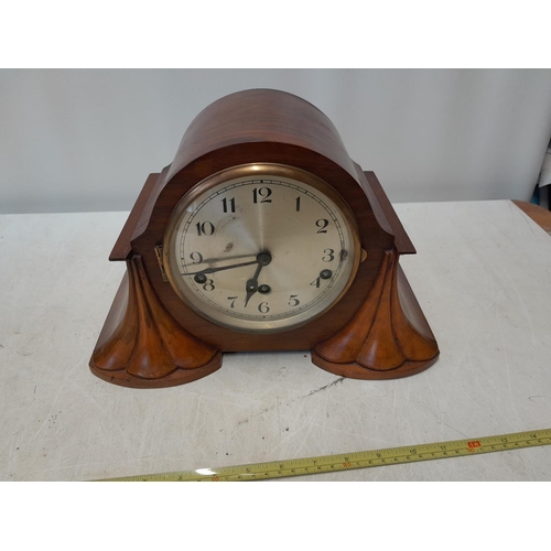 94 - Early 20th century walnut cased mantle clock