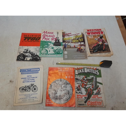 130 - TT Isle of Man racing magazine and other motorbike related ephemera