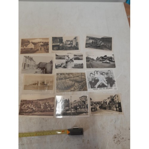 169 - 15 loose postcards, themes include Military, Steam Train and street scenes