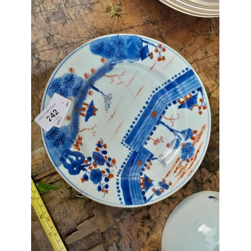 242 - Assorted blue and white bowls and various pieces of 19th century and earlier damaged Chinese pottery... 