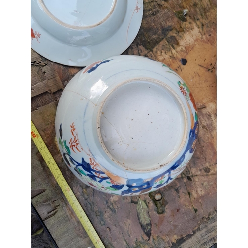 242 - Assorted blue and white bowls and various pieces of 19th century and earlier damaged Chinese pottery... 