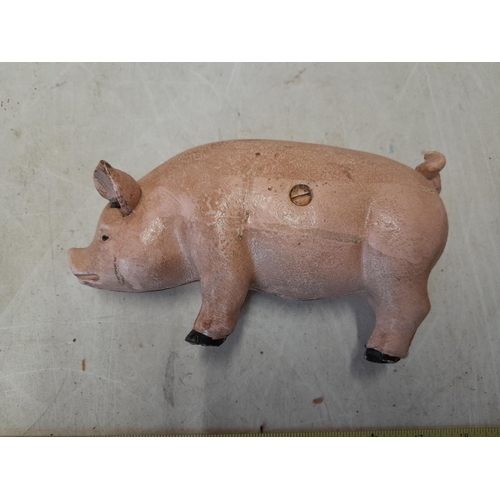 253 - Cast iron piggy bank