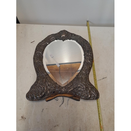 274 - Impressive size shield shape silver dressing table mirror