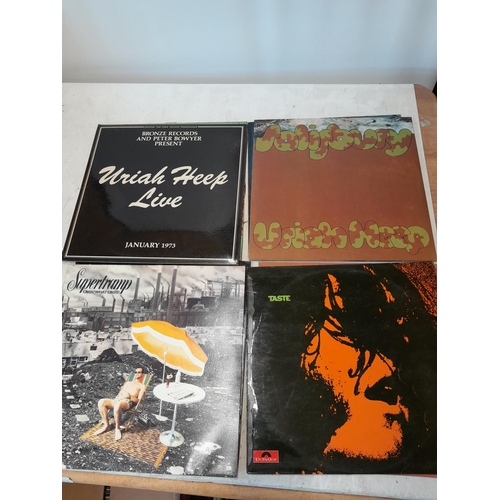 275 - 12 x vinyl record albums :  Taggett self titled, Supertramp, Sweet  : Fanny Adams, Uriah Heep Look a... 