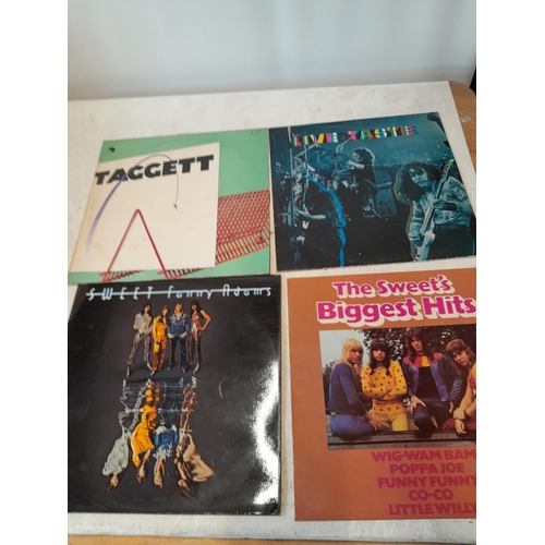 275 - 12 x vinyl record albums :  Taggett self titled, Supertramp, Sweet  : Fanny Adams, Uriah Heep Look a... 