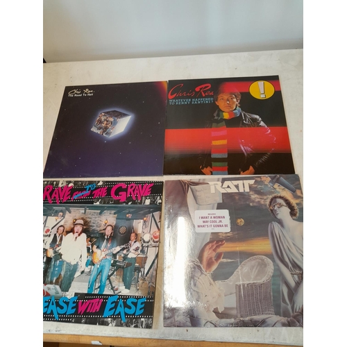 276 - 12 x vinyl record albums : REO Speedwagon, Rave to the Grave (west country interest), Rage, Lou Reed... 