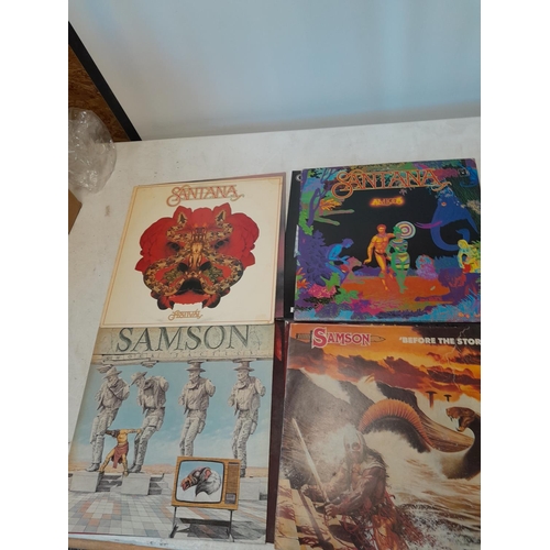 278 - 12 x vinyl record albums : Rush, Santana, Joe Satriani, Samson , Head On NOT mis-press but has lyric... 