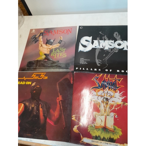 278 - 12 x vinyl record albums : Rush, Santana, Joe Satriani, Samson , Head On NOT mis-press but has lyric... 