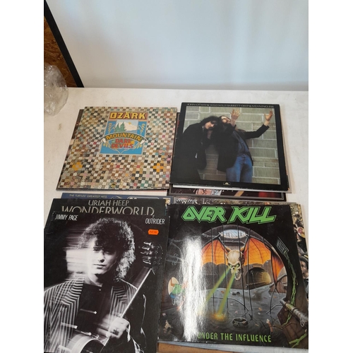 284 - 12 x vinyl record albums : The Ozark, Ozzy Osborne, Thunder Seven, John Otway, Rod Stewart, Pat Trav... 