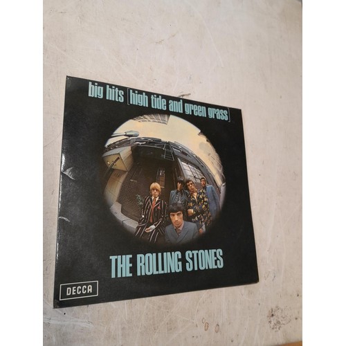 297 - 2 x Rolling Stones vinyl record alums : Big Hits TXS 101 green Boxed DECCA label GF with inner stapl... 