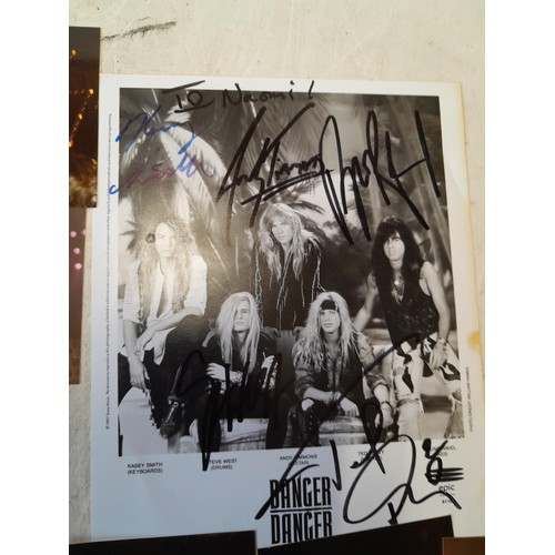 319 - Signed Rock Band Danger Danger promo photograph dedicated to Naomi & Kodak photographs from KISS con... 