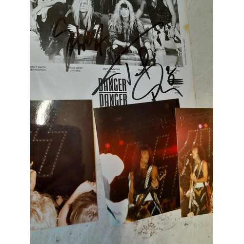 319 - Signed Rock Band Danger Danger promo photograph dedicated to Naomi & Kodak photographs from KISS con... 