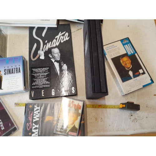 330 - Box of Frank Sinatra related memorabilia, cassettes, mooks, CDs etc