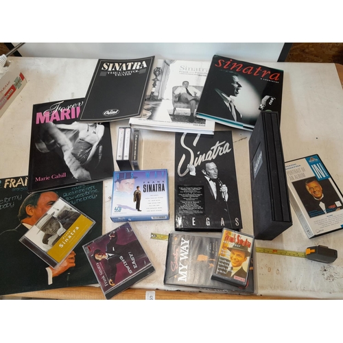 330 - Box of Frank Sinatra related memorabilia, cassettes, mooks, CDs etc