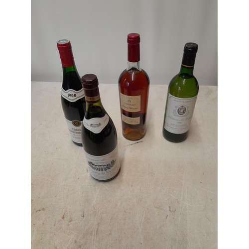 336 - 4 x bottles of wine : 1995 Edmond Bernard Cinsault rose, 1986 Chateau La Haille white Bordeaux, 1988... 