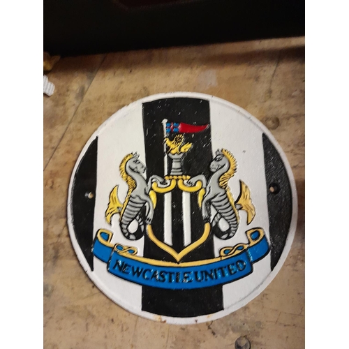 341 - Cast iron advertising sign : Newcastle FC