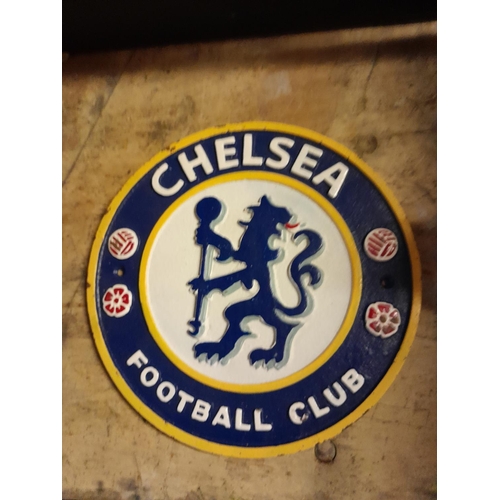 343 - Cast iron advertising sign : Chelsea FC