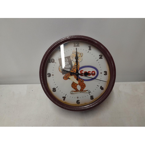 349 - ESSO advertising wall clock 30 cms in diameter