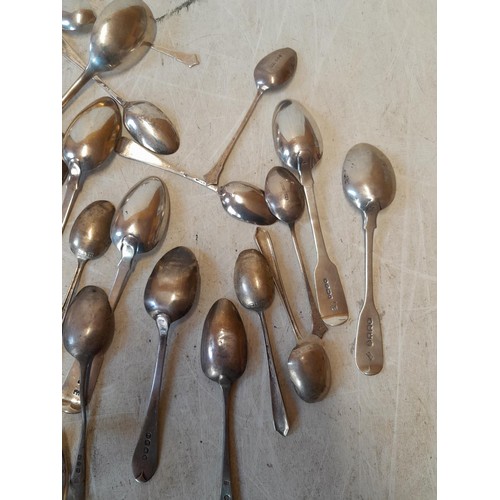 401 - Assorted solid silver teaspoons from the 19th century onwards, various dates, assay offices and make... 