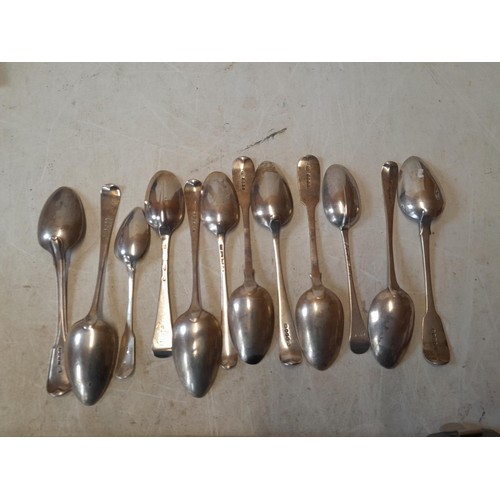 403 - Assorted solid silver table spoons from the 19th century onwards, various dates, assay offices and m... 