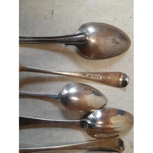 403 - Assorted solid silver table spoons from the 19th century onwards, various dates, assay offices and m... 