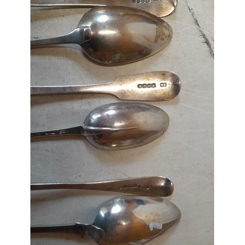 403 - Assorted solid silver table spoons from the 19th century onwards, various dates, assay offices and m... 