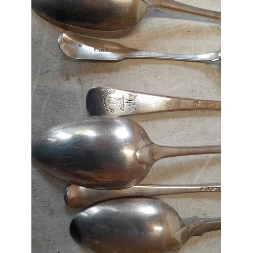 403 - Assorted solid silver table spoons from the 19th century onwards, various dates, assay offices and m... 