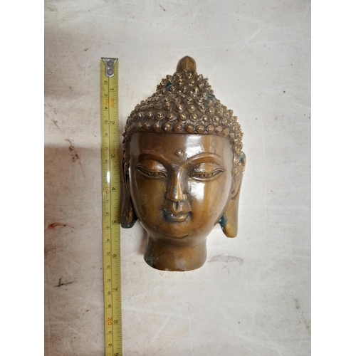 408 - Bronzed metal Buddha head