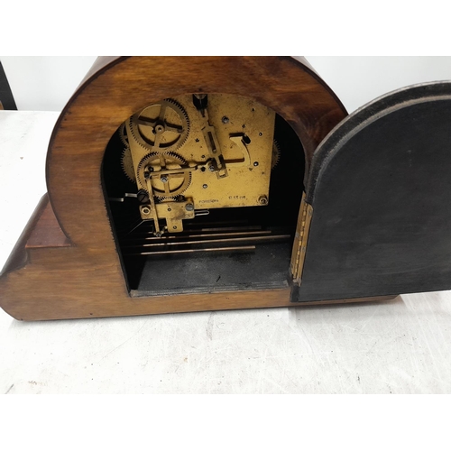 23 - Vintage walnut mantle clock