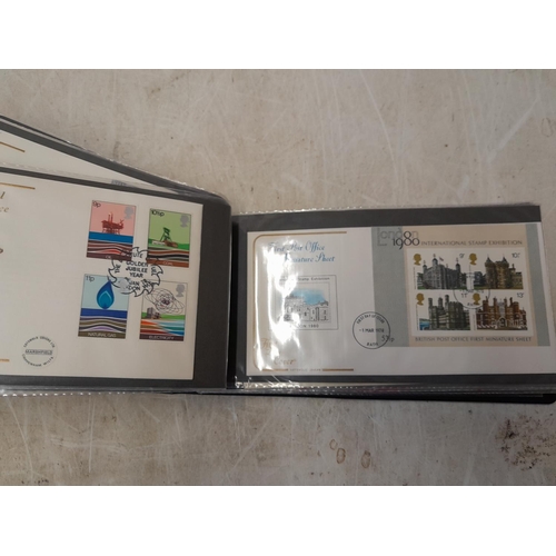 27 - 2 x folders of Stamp First Day Covers from 1970s & 1980s, used stamps of Commonwealth mounted on she... 